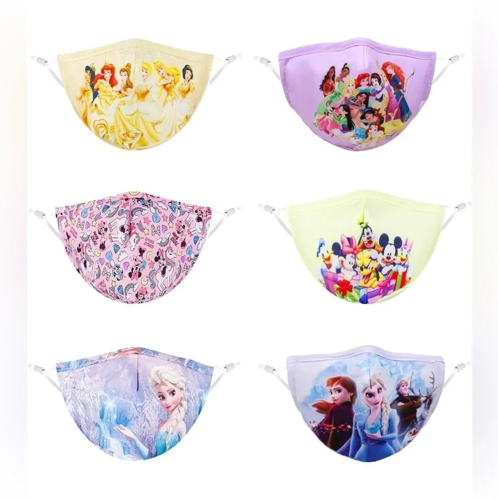 Woplagyreat 6 pack of girls masks, Disney princess, one size